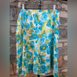 Reitmans blue/green floral skirt